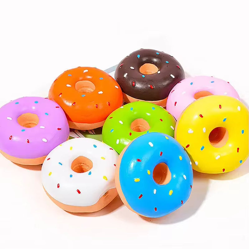 2025 Pet Products Customize Rubber Latex Sushi Donuts Fruit Cartoon Pet Plush Wholesale Pet Dog Toy Making Supplies