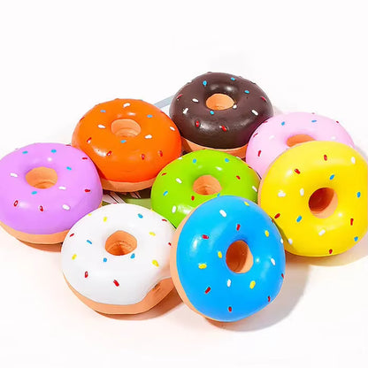 2025 Pet Products Customize Rubber Latex Sushi Donuts Fruit Cartoon Pet Plush Wholesale Pet Dog Toy Making Supplies