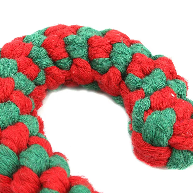 Eco-Friendly Cotton Rope Dog Chew Toy Holiday Pet Holiday Chew Toy for Play and Playfulness-Comes in Bag