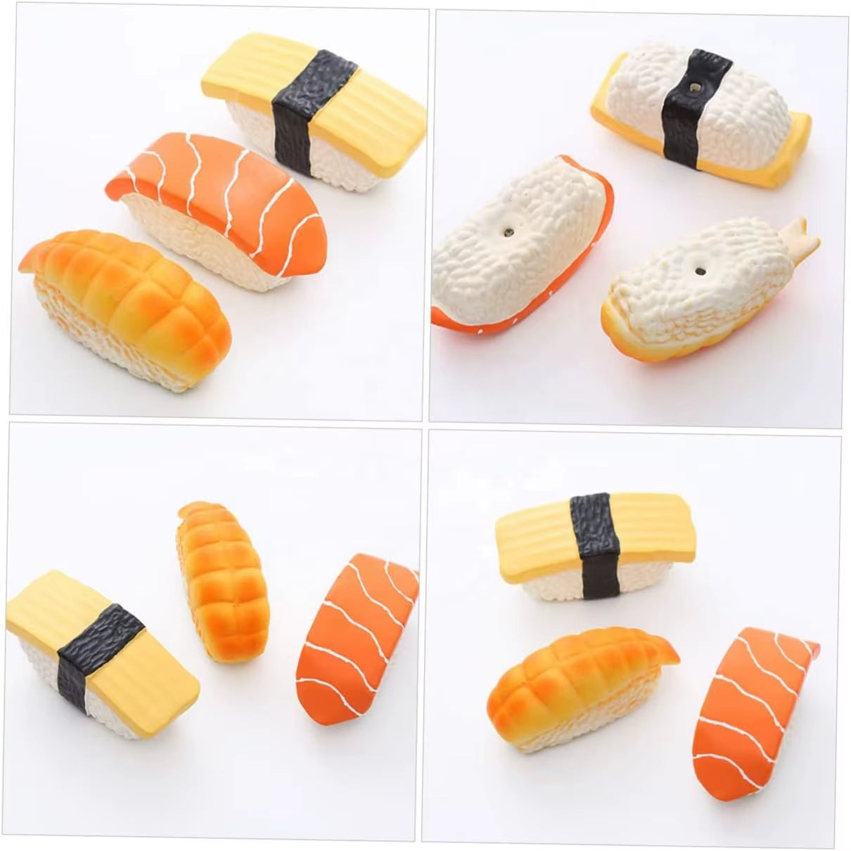 2025 Pet Products Customize Rubber Latex Sushi Donuts Fruit Cartoon Pet Plush Wholesale Pet Dog Toy Making Supplies
