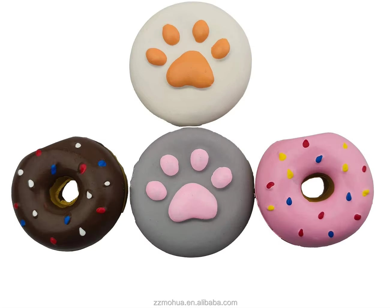 2025 Pet Products Customize Rubber Latex Sushi Donuts Fruit Cartoon Pet Plush Wholesale Pet Dog Toy Making Supplies