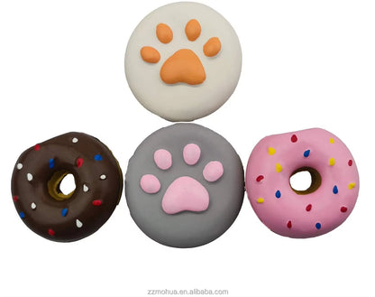2025 Pet Products Customize Rubber Latex Sushi Donuts Fruit Cartoon Pet Plush Wholesale Pet Dog Toy Making Supplies